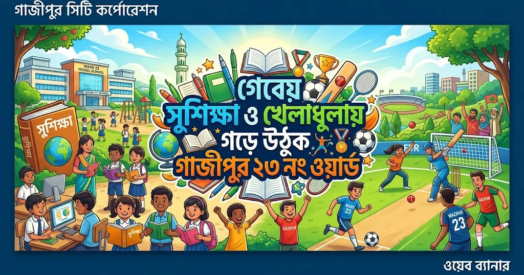 সুশিক্ষা ও খেলাধুলায় গড়ে উঠুক গাজীপুর ২৩ নং ওয়ার্ড