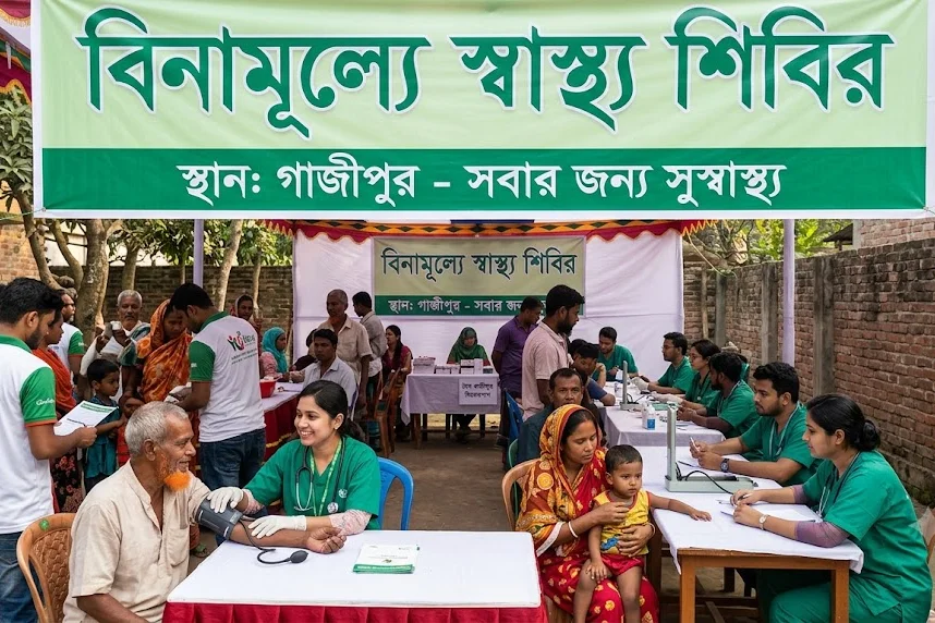 Free health camp গাজীপুর ২৩ নং ওয়ার্ড কোন বাড়িতে বিনামূল্যে স্বাস্থ্য শিবিরin any house in Gazipur Ward No. 23