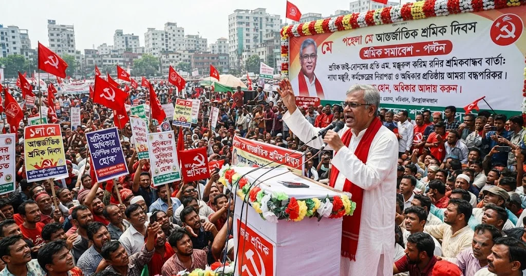 পহেলা মে আন্তর্জাতিক শ্রমিক দিবস উপলক্ষে পল্টনে শ্রমিক সমাবেশে এম. মঞ্জুরুল করিম রনির শ্রমিকবান্ধব বার্তা